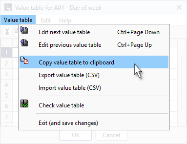 csv export import menus 03 copy to document 01